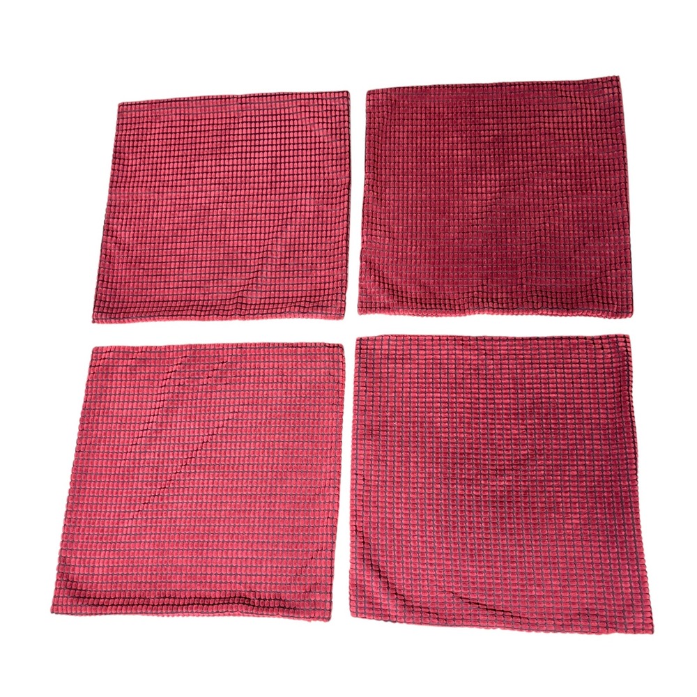 CaliTime Burgundy Red Popcorn Textured Throw Pillow Covers Set of 4 22x22 Square